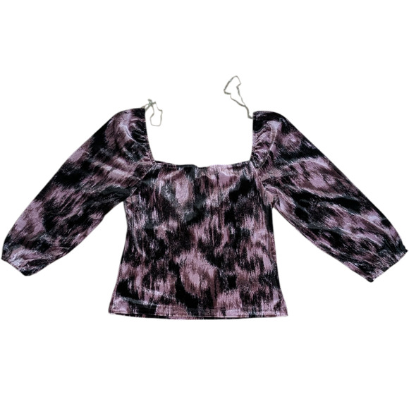 I.N. San Francisco - Soft Velour Women's Top-Multi Brown/Black/Mauve -Size Small - Picture 8 of 8